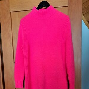 NWT J.Crew Mockneck shift sweater-dress in supersoft yarn-AR686-Neon Primrose